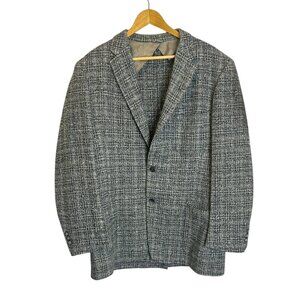 Vintage Tweed Robert Hall Union Made Mens Sport Coat Jacket Blazer Gray 45R